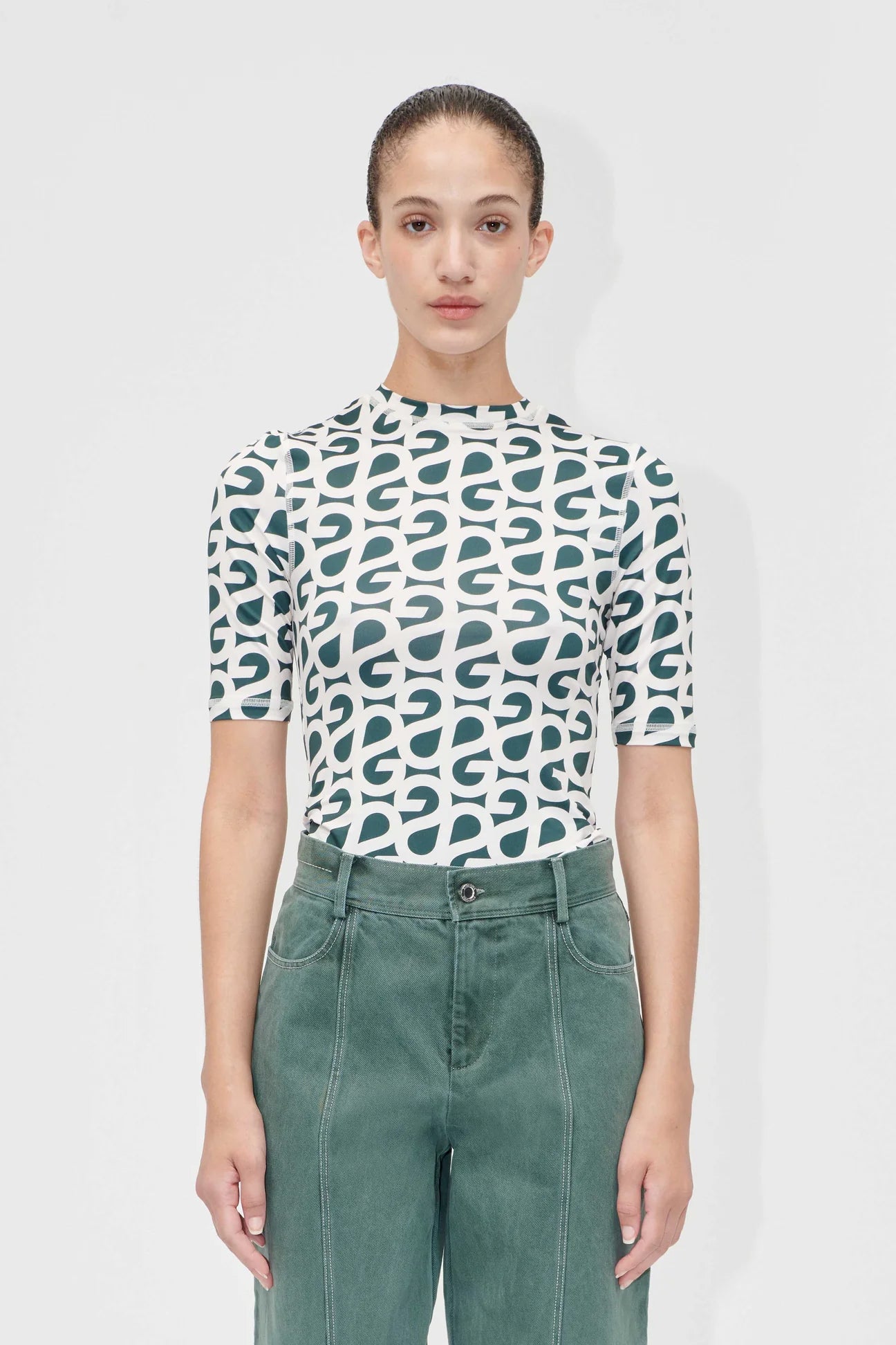 Elastic Short Sleeve T-Shirt