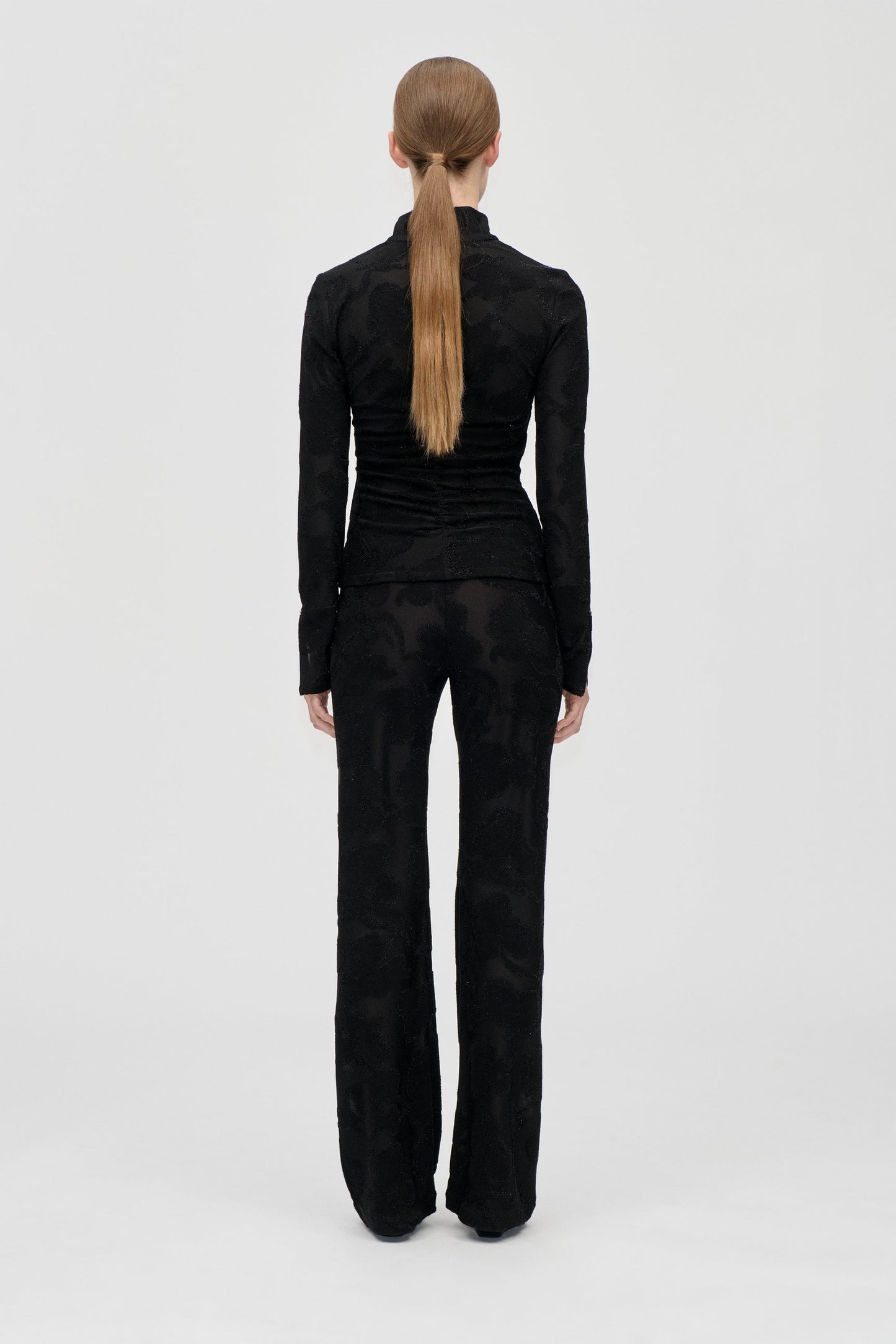 Lurex Jersey, Elasticated Straight Long Pants