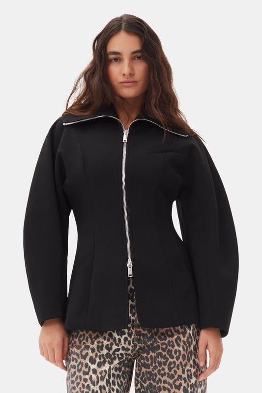 Bonded Crepe Curve Sleeve Jacket