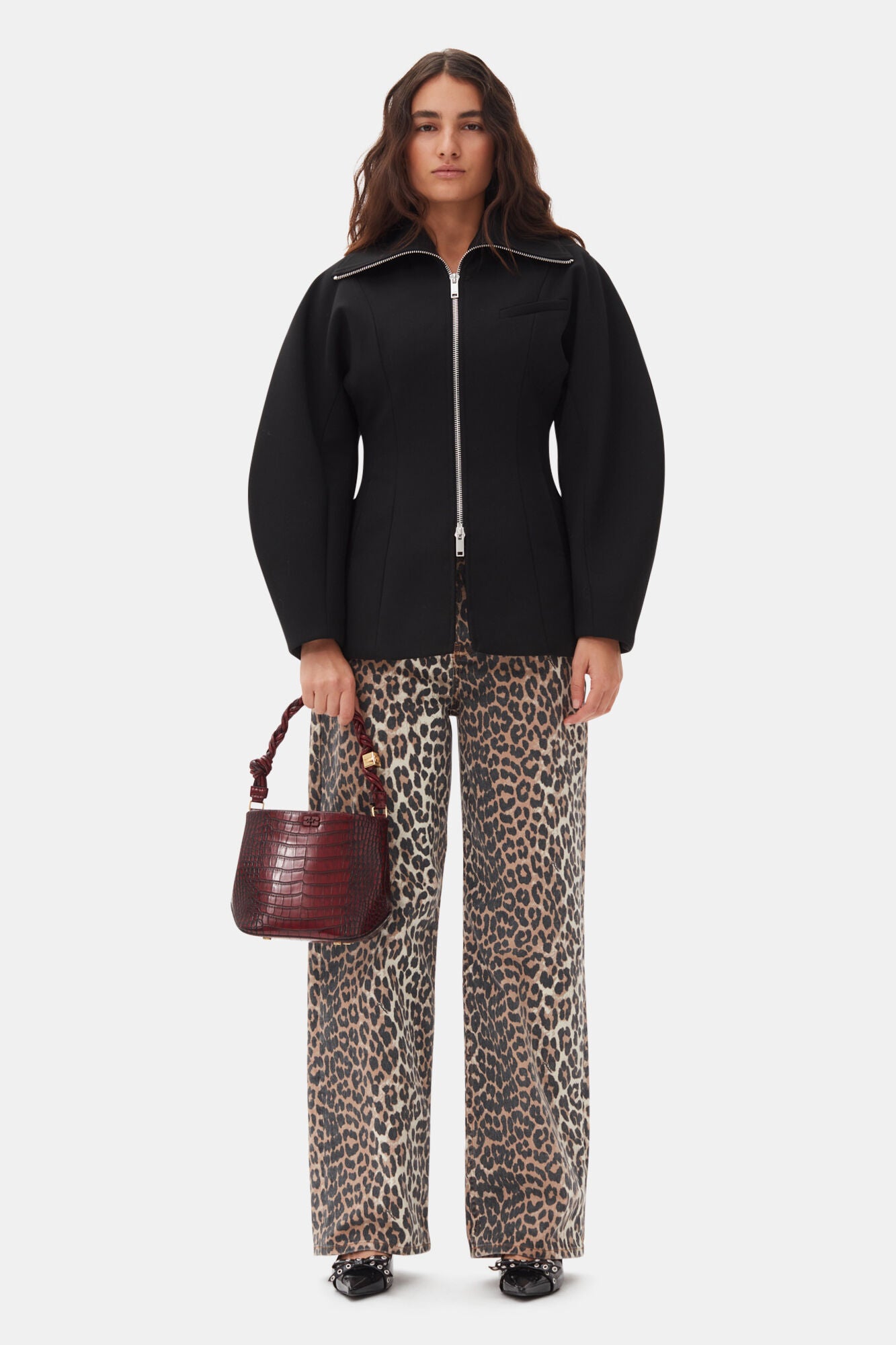 Bonded Crepe Curve Sleeve Jacket