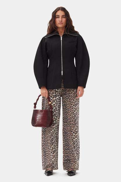 Bonded Crepe Curve Sleeve Jacket