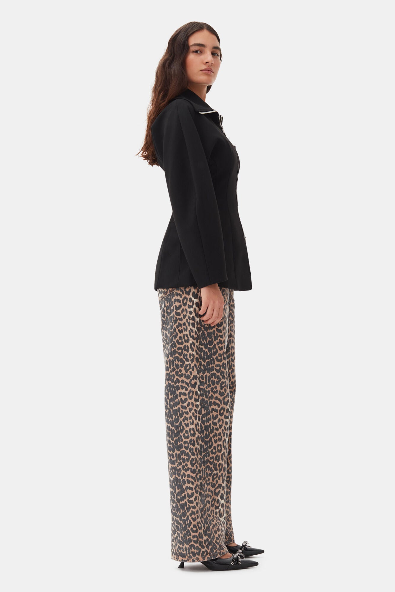 Bonded Crepe Curve Sleeve Jacket