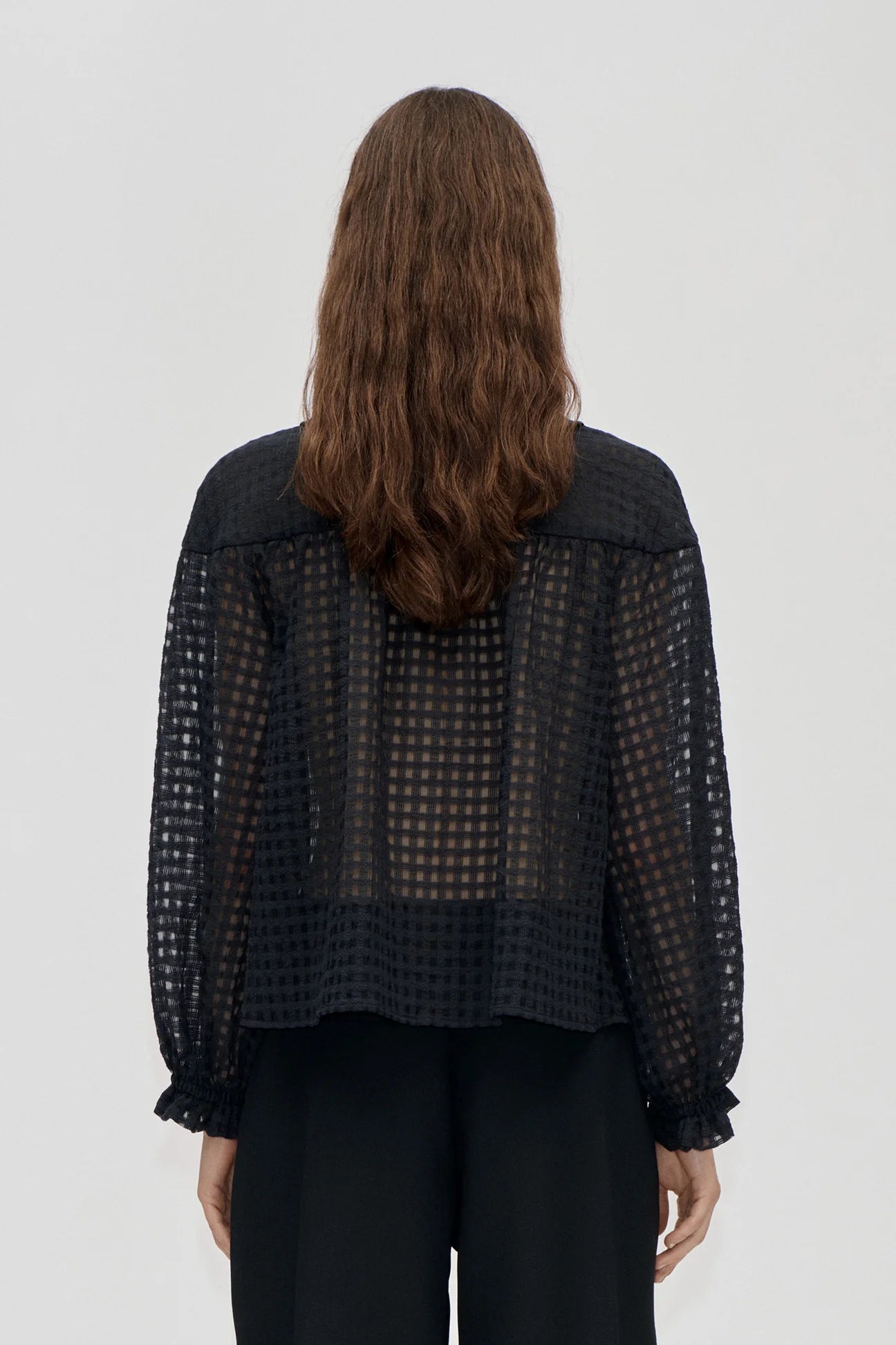 2069 Organza, Flowy Long Sleeve Top