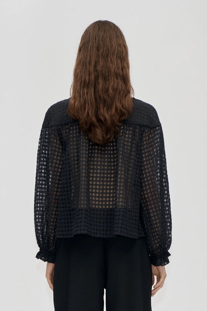 2069 Organza, Flowy Long Sleeve Top