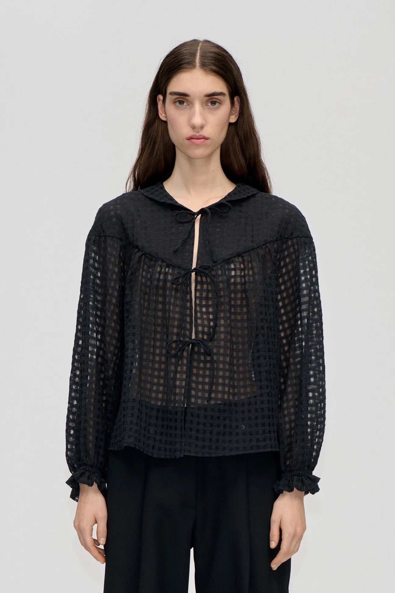 2069 Organza, Flowy Long Sleeve Top