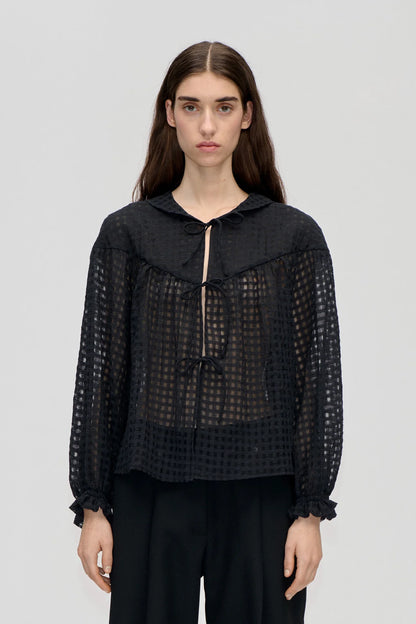 2069 Organza, Flowy Long Sleeve Top