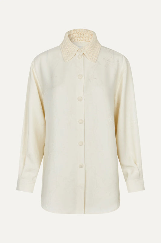 2516 Viscose Jacquard / Crochet, Fluid Shirt