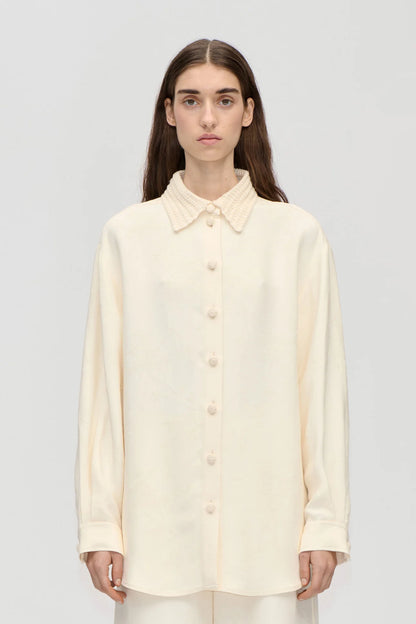 2516 Viscose Jacquard / Crochet, Fluid Shirt