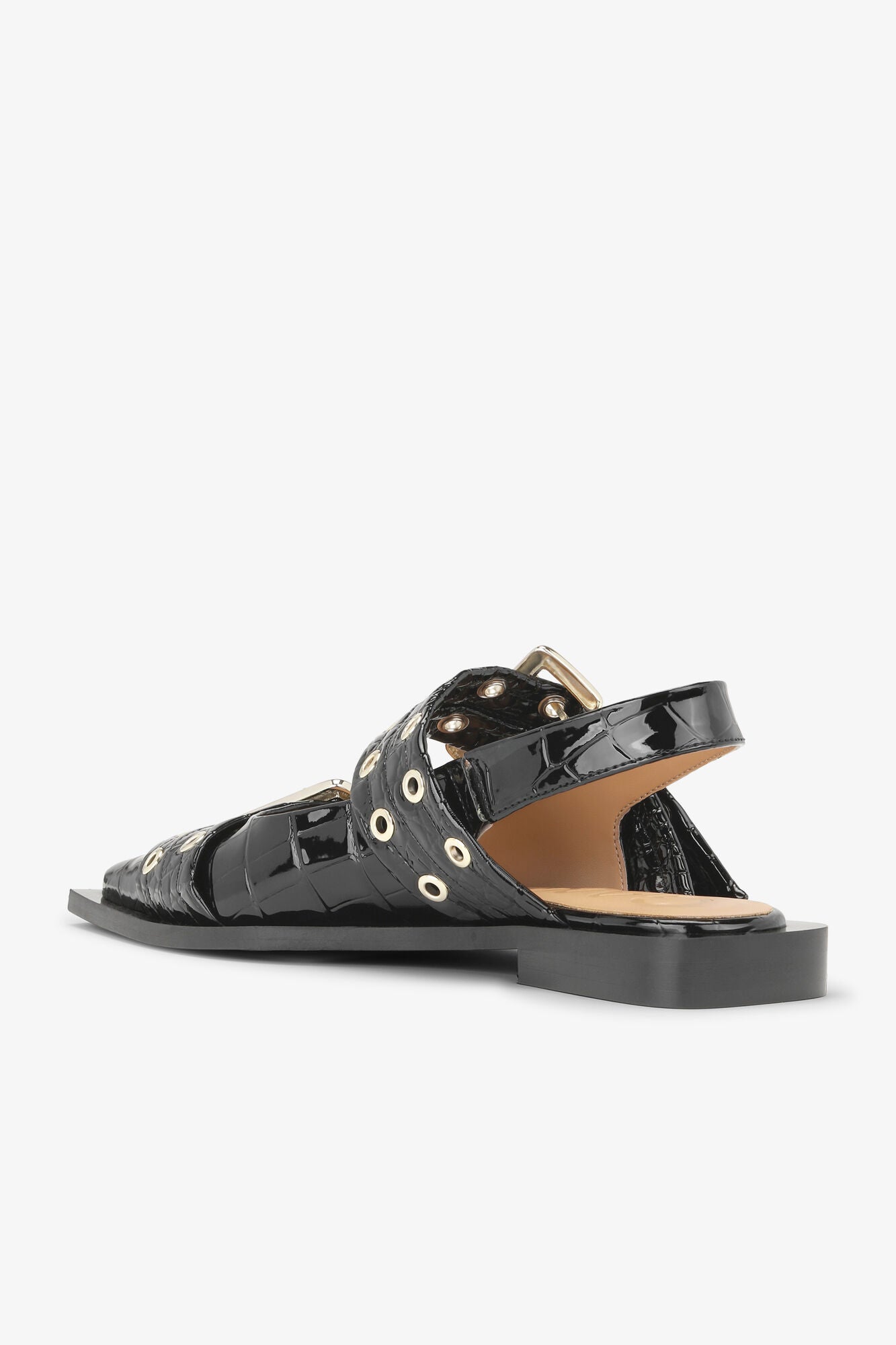 Feminine Buckle Ballerina Patent Croco