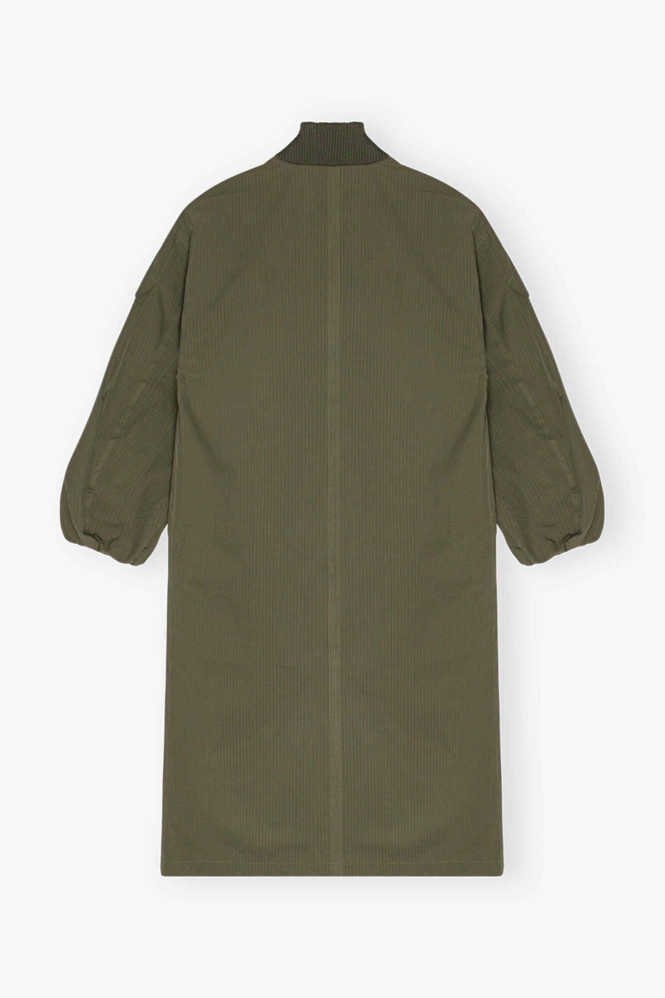 Tech Seersucker Oversized Shell Coat