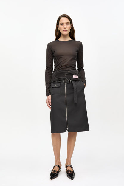 Heavy Twill Midi Skirt