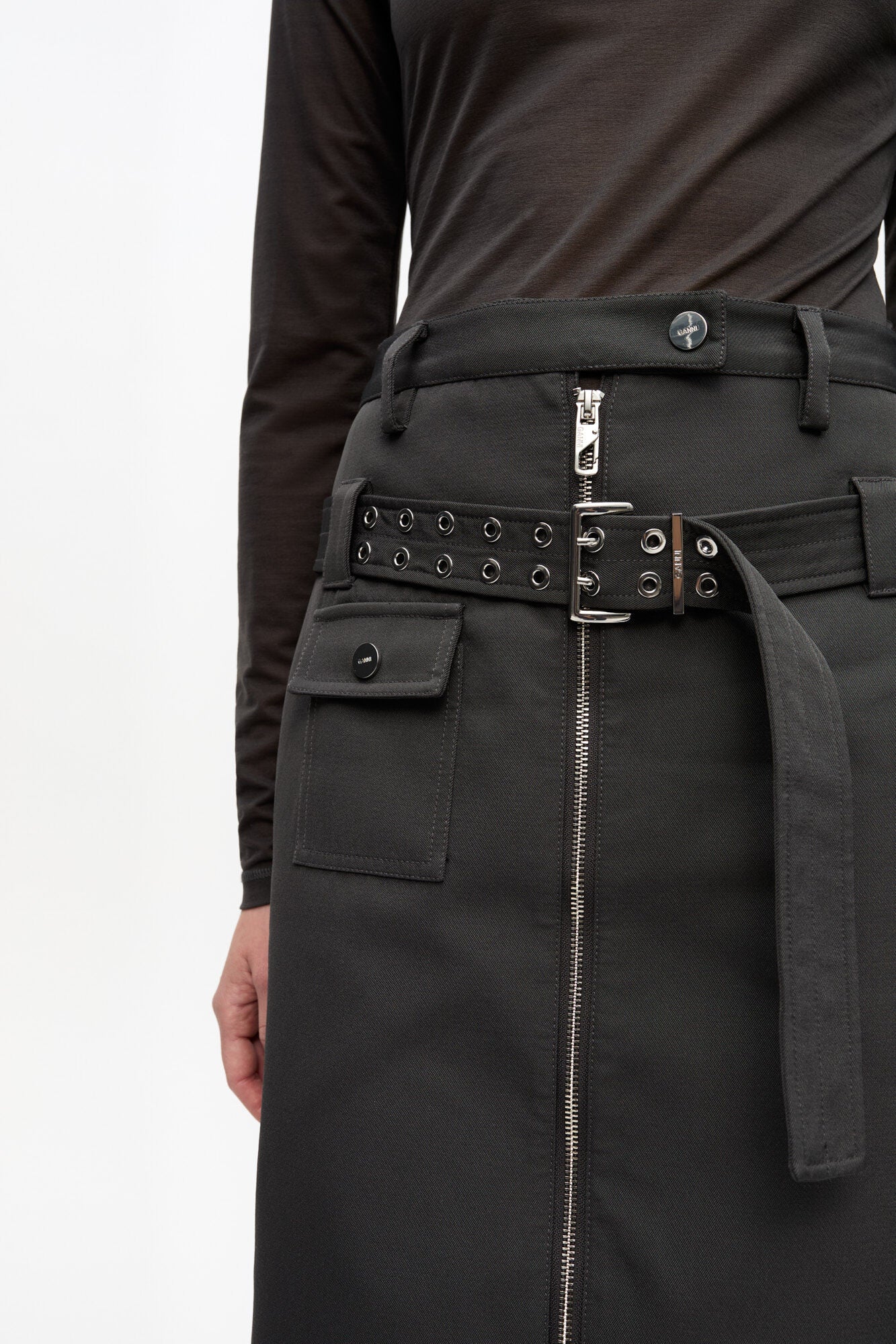 Heavy Twill Midi Skirt