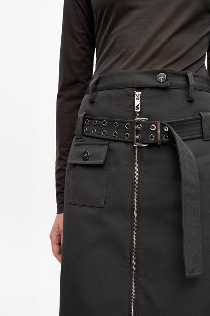 Heavy Twill Midi Skirt
