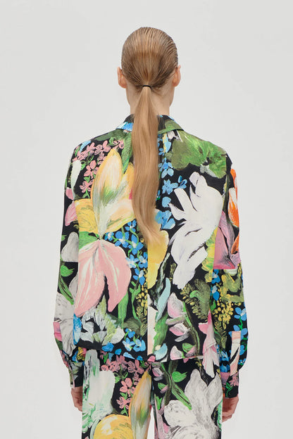 Heavy Dry Viscose, Gathered Long Sleeve Top