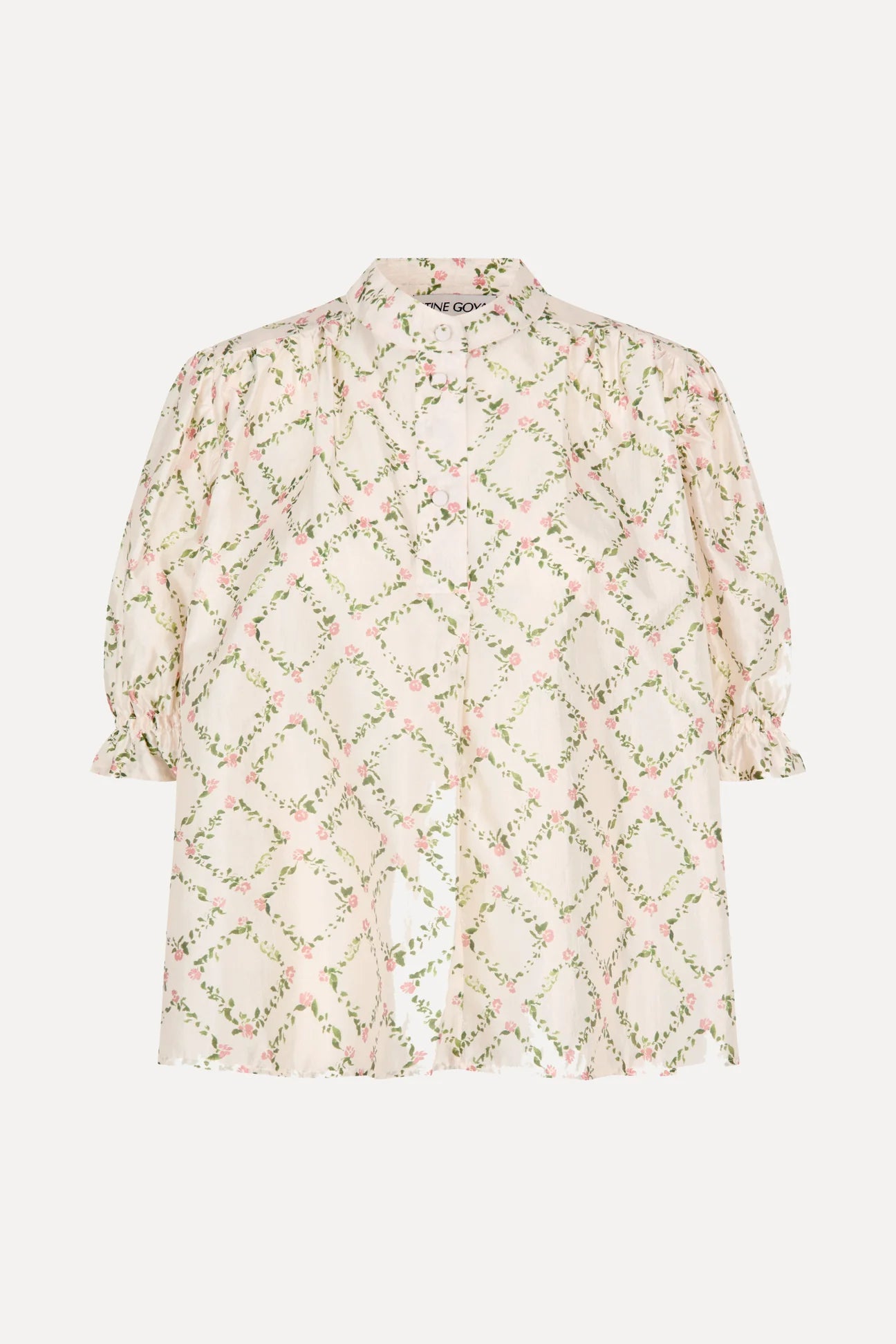 2519 Flat Texture Viscose, Gathered Top
