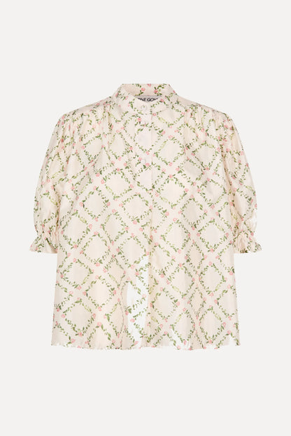 2519 Flat Texture Viscose, Gathered Top
