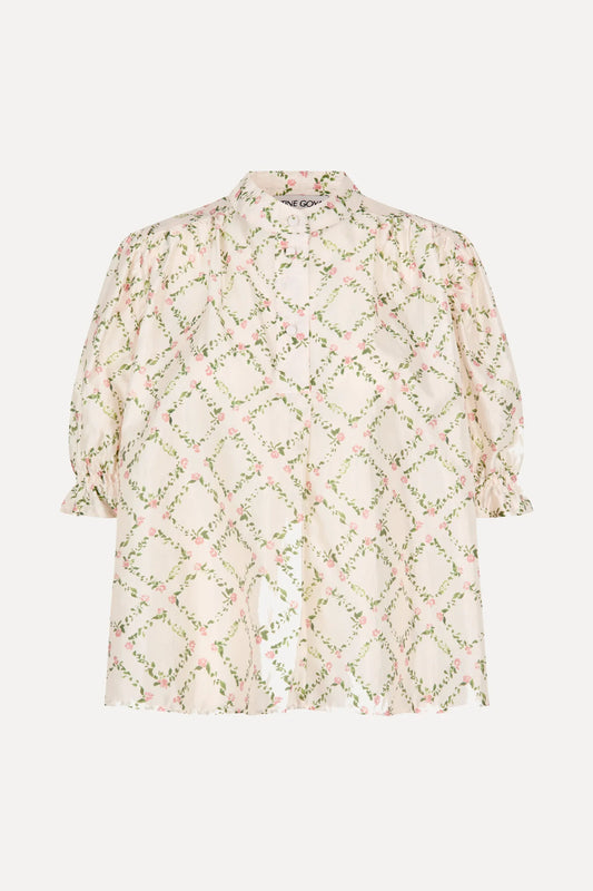 2519 Flat Texture Viscose, Gathered Top