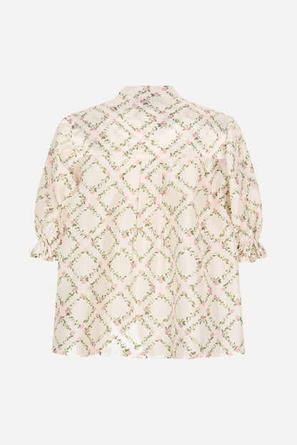 2519 Flat Texture Viscose, Gathered Top