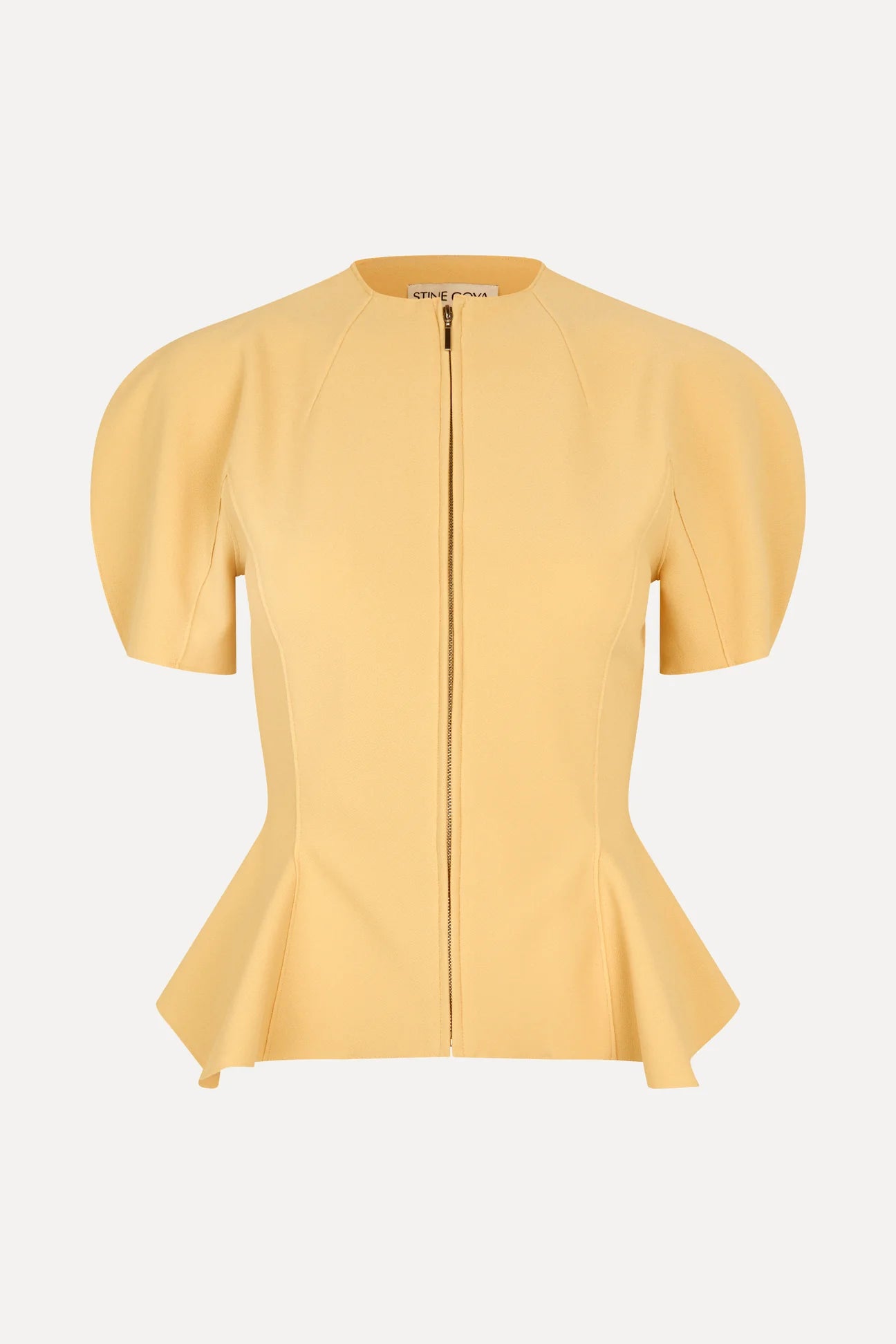 2525 Double-Layer Crepe, High-Neck Zip Top