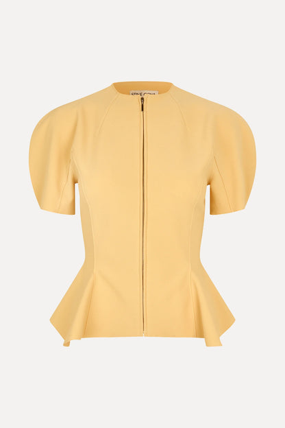 2525 Double-Layer Crepe, High-Neck Zip Top