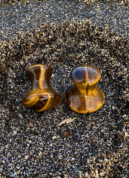 Tigers eye face massage tool