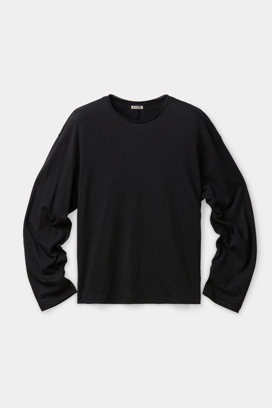LINEN BLEND LONG SLEEVE T- SHIRT
