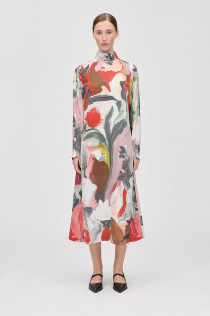 Dry Viscose, Long Sleeve Midi Dress