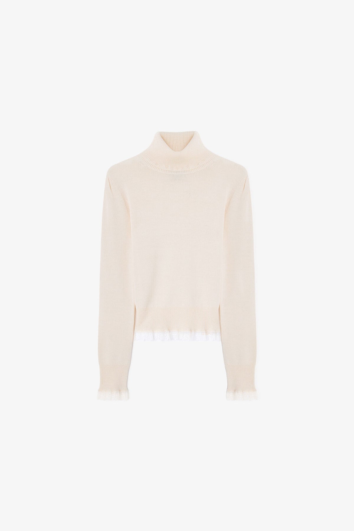 Merino Turtleneck w lace details