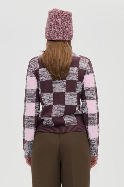 2386 Cotton Mix, Mix Stripe Polo Collar Sweater