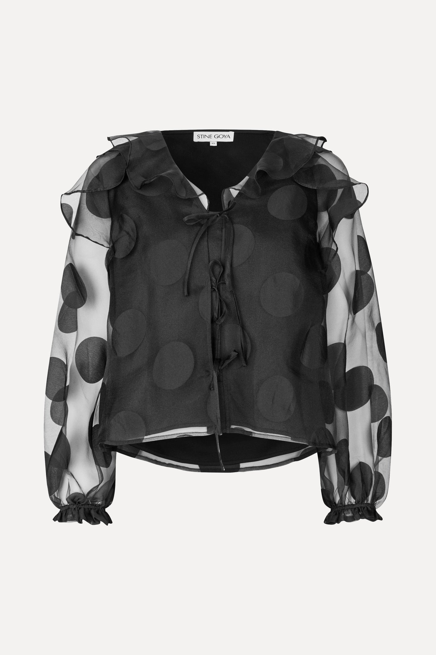 Dotted Organza, Multi Ruffle Raglan Top