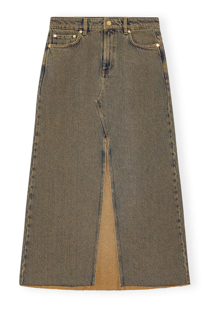 Overdyed Heavy Denim Maxi Skirt