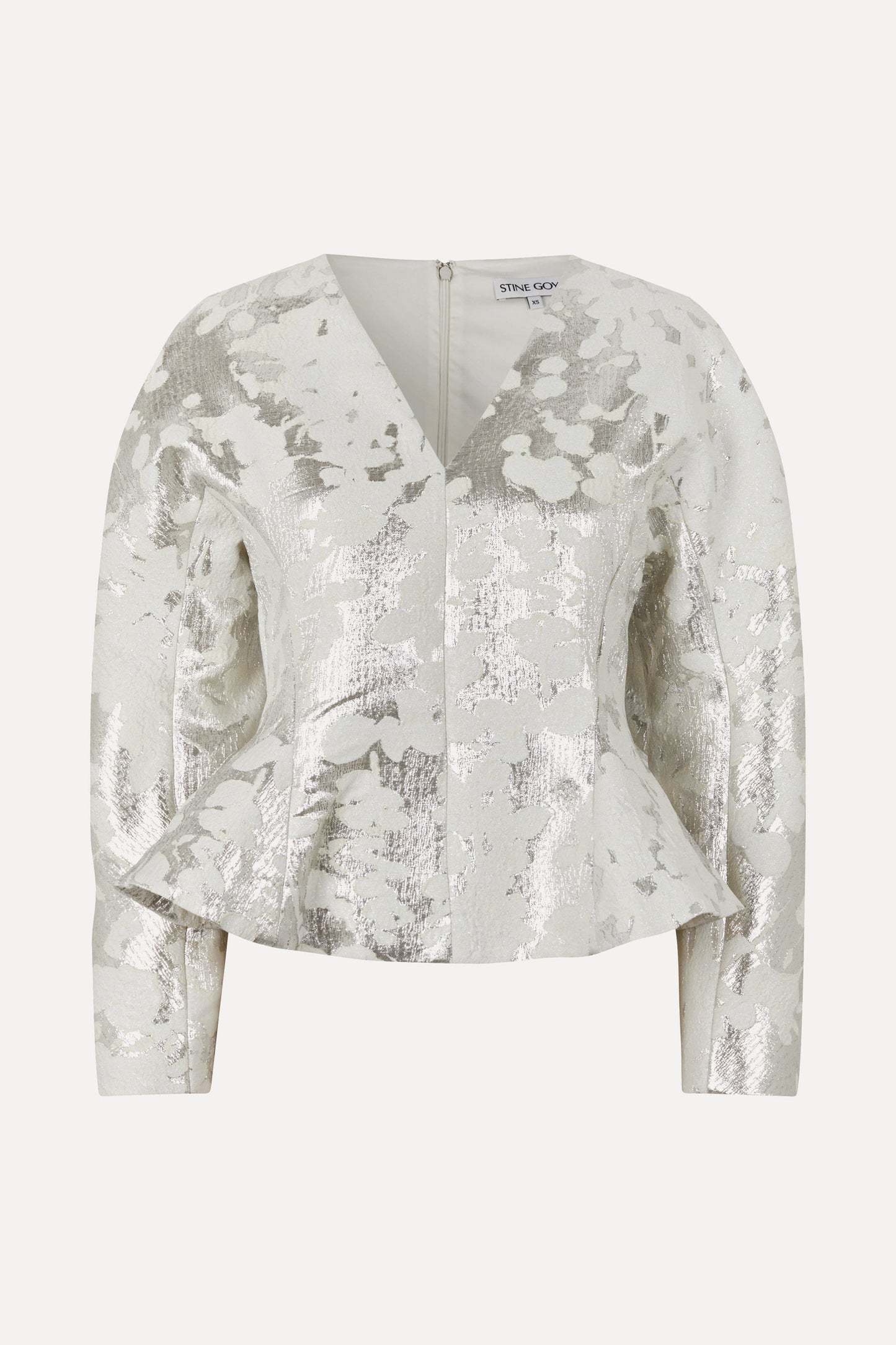 Metallic Woven jacquard, Peplum Top