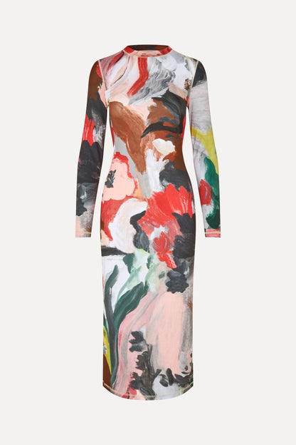 Stocking Jersey, Pullover Long Sleeve Midi Dress