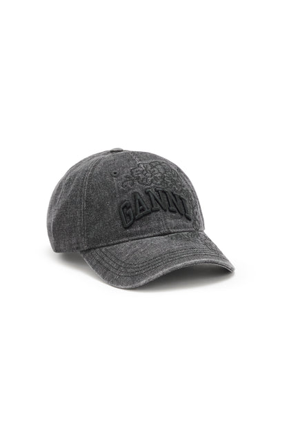 Washed Embroidery Denim Cap