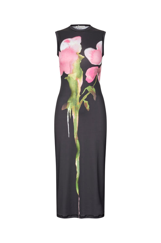 Stocking Jersey, Elastic Tank Crewneck Dress