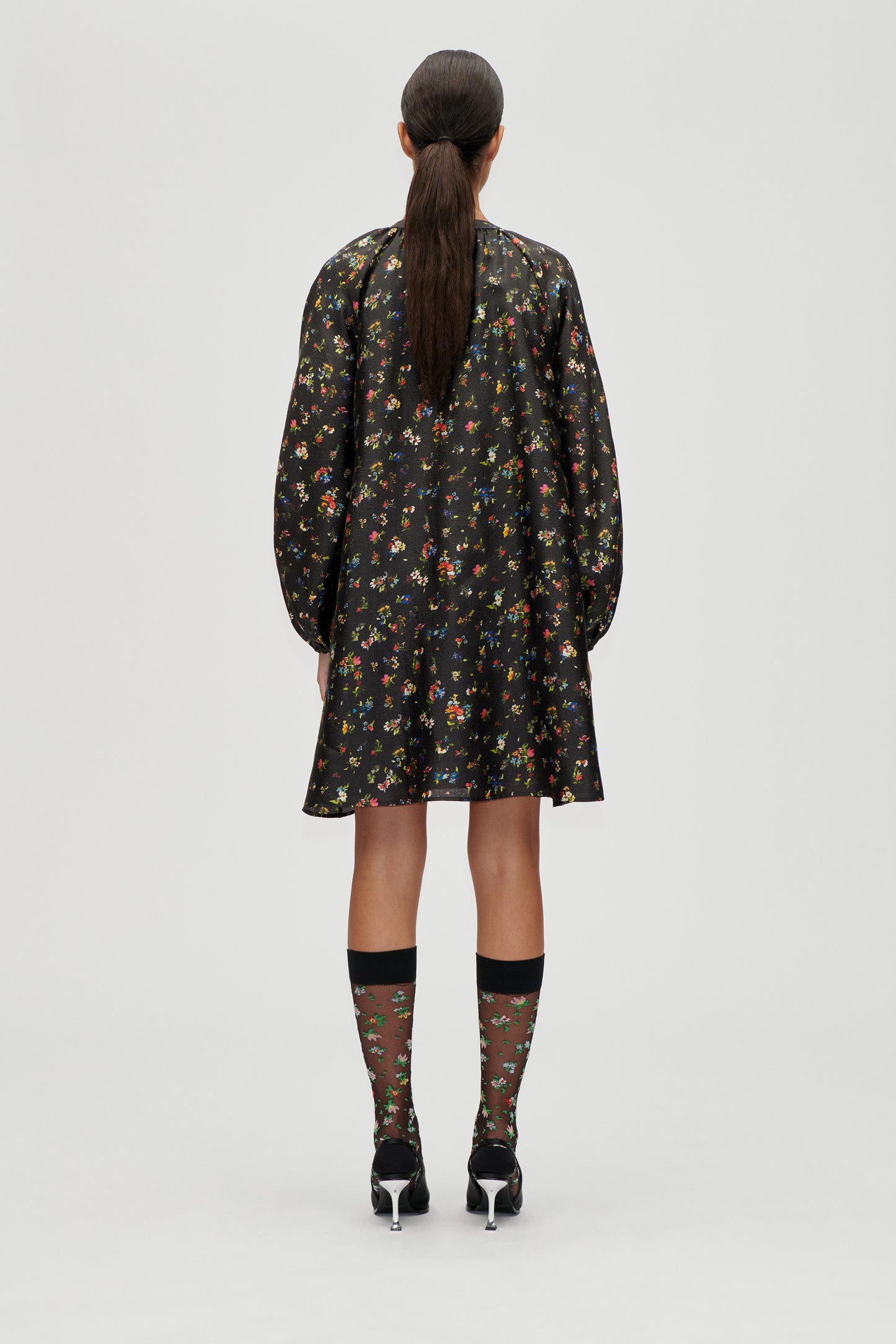 Flat Textured Poly, Voluminous Bow Dress