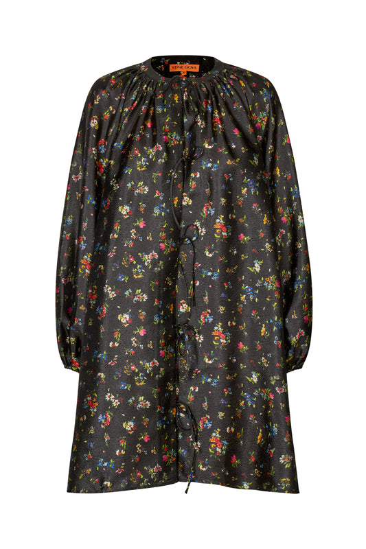 Flat Textured Poly, Voluminous Bow Dress