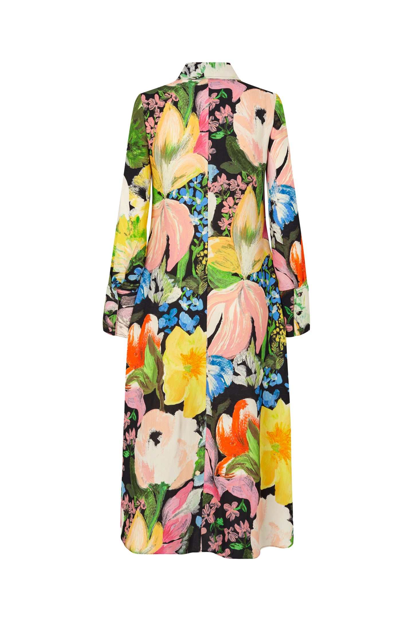 Heavy Dry Viscose, Front Placket Midi Polo Dress