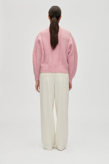 Midweight Alpaca Knit, Crewneck Motif Sweater