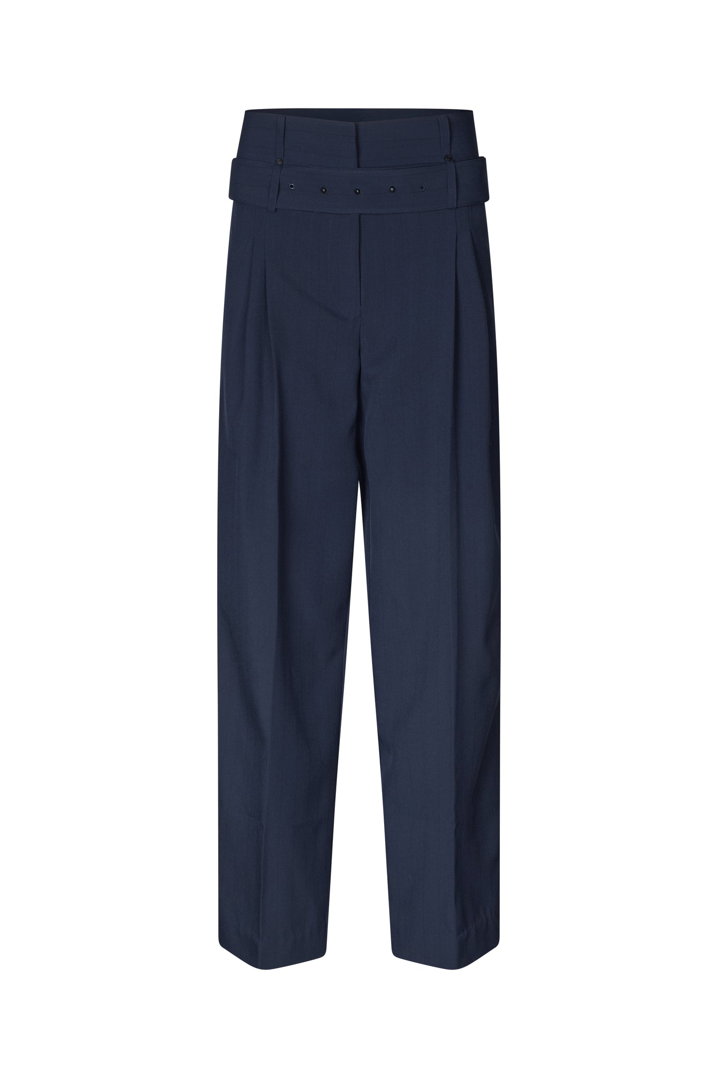 Pinstripe Tailoring, Belted Tailored Pants