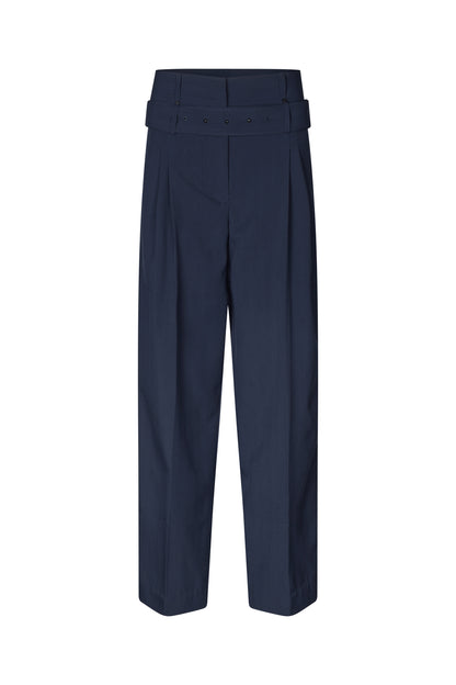 Pinstripe Tailoring, Belted Tailored Pants
