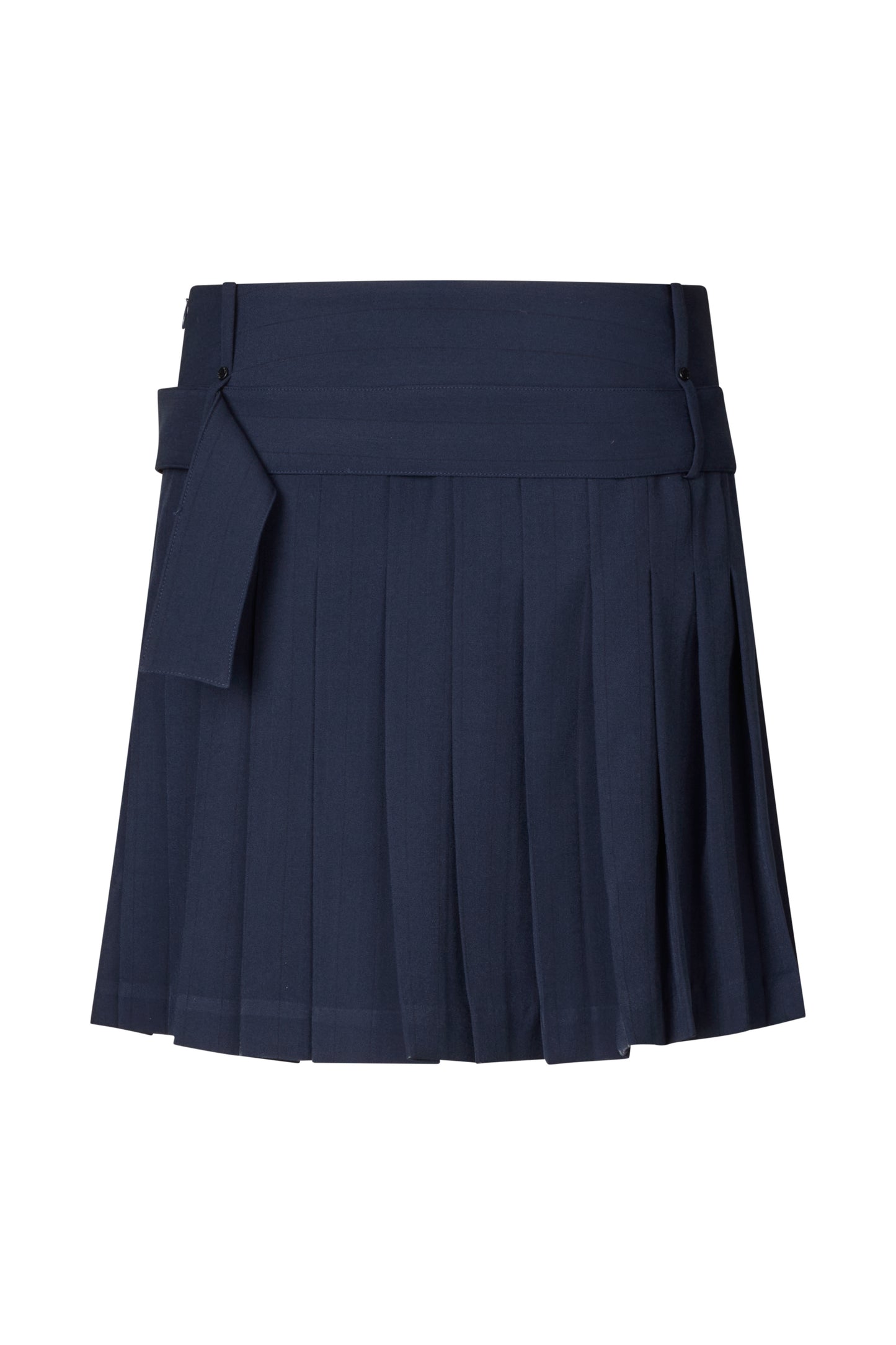 Pinstripe Tailoring, Belted Pleated Skirt