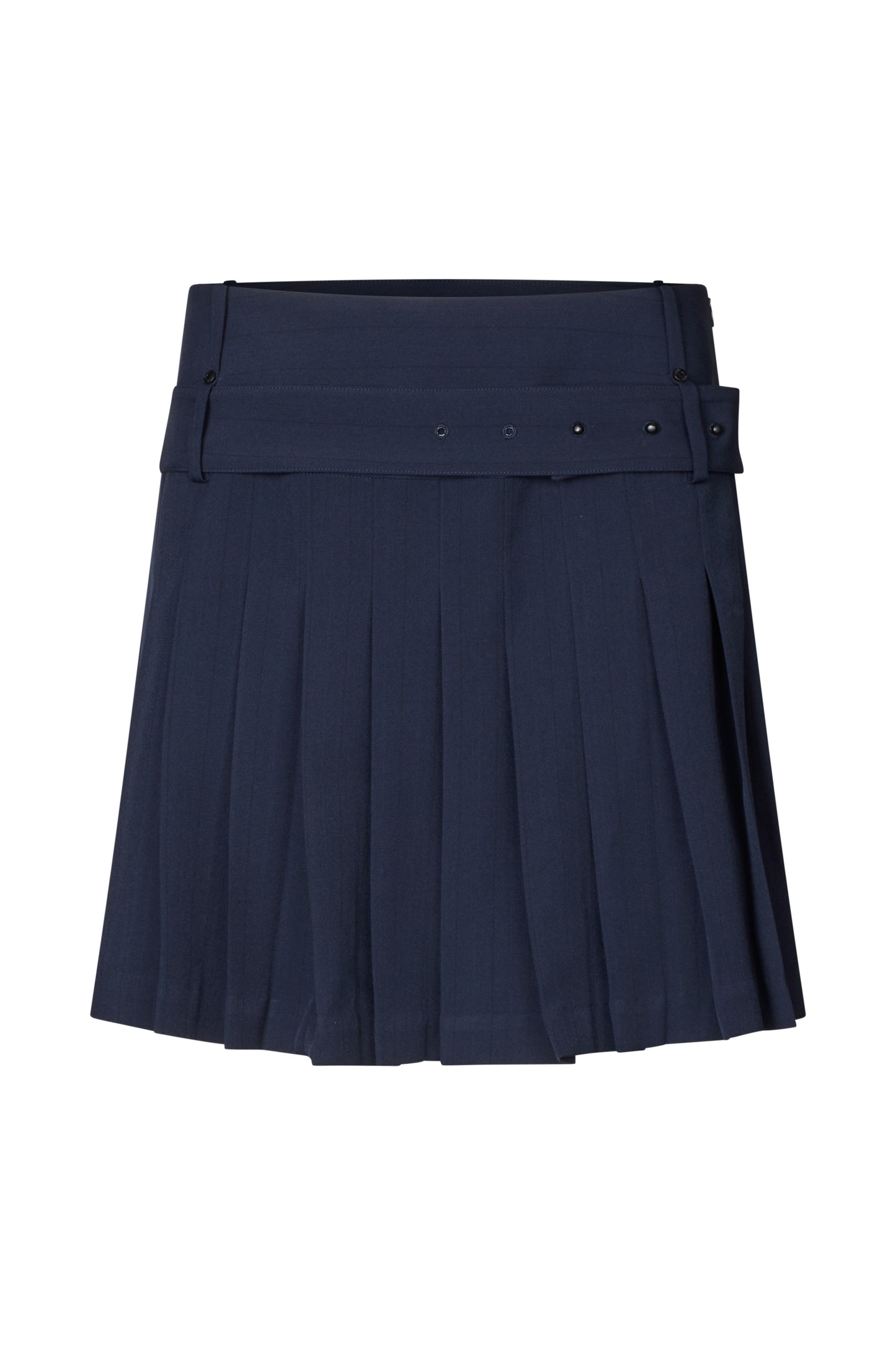 Pinstripe Tailoring, Belted Pleated Skirt