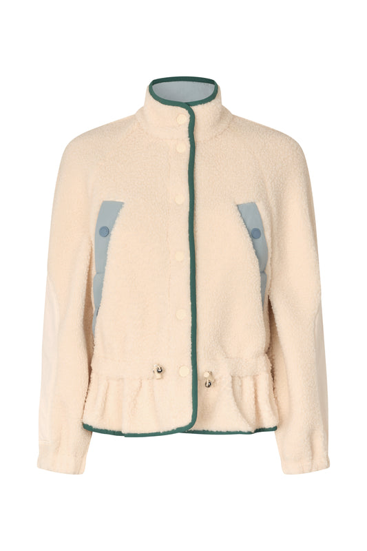 2412 Fleece / Nylon, Dropped Shoulder Gathered Jacket