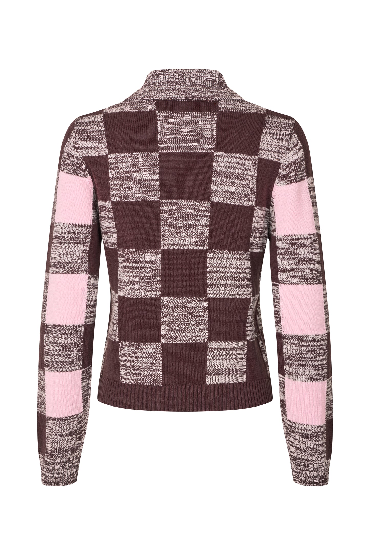 2386 Cotton Mix, Mix Stripe Polo Collar Sweater