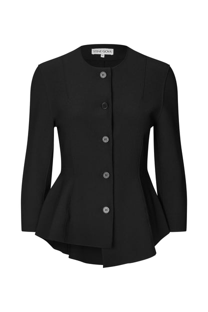2525 Double-Layer Crepe, Flared Button-Up Top