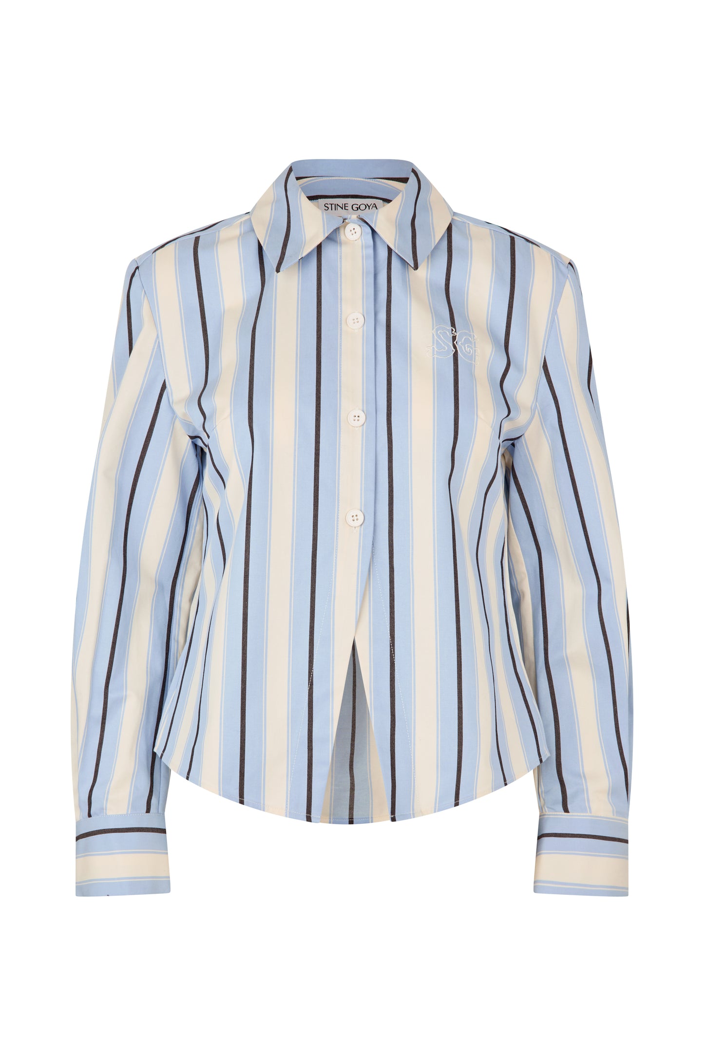 2529 Heavy Stripe Cotton, Sharp Hem Boxy Shirt