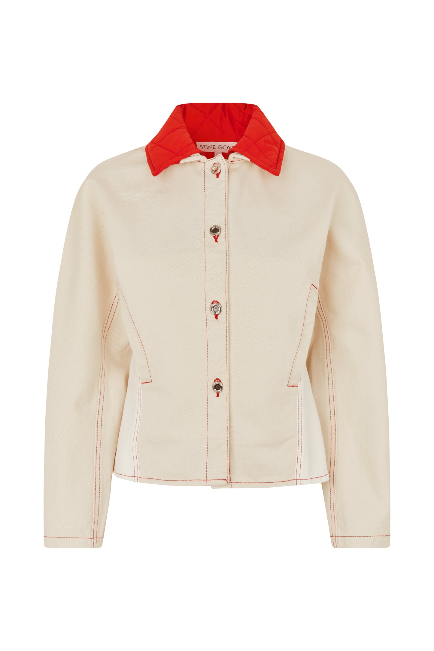 Double Rinse Denim, Peplum Collar Jacket