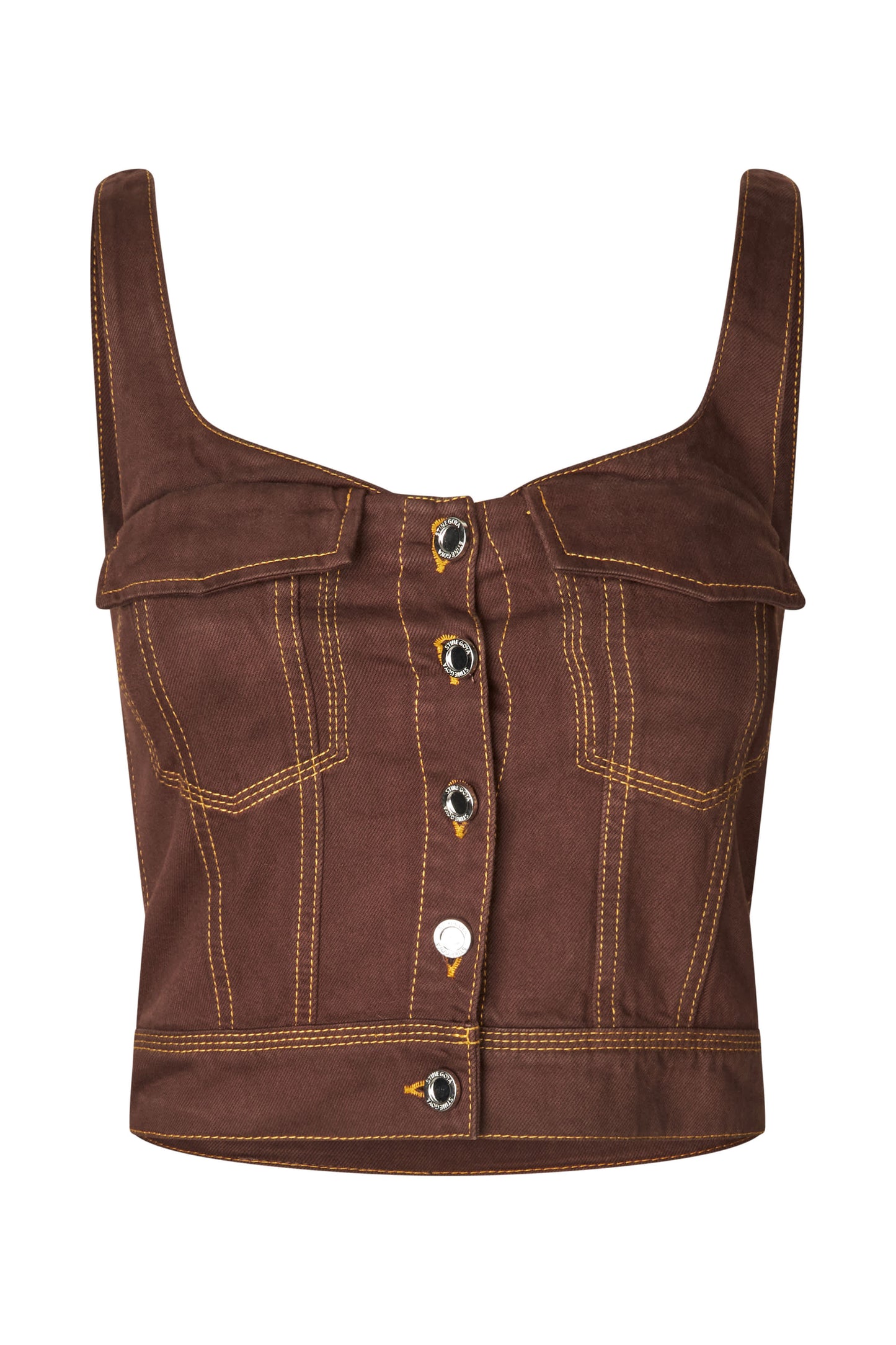 Denim, Cropped Denim Bustier