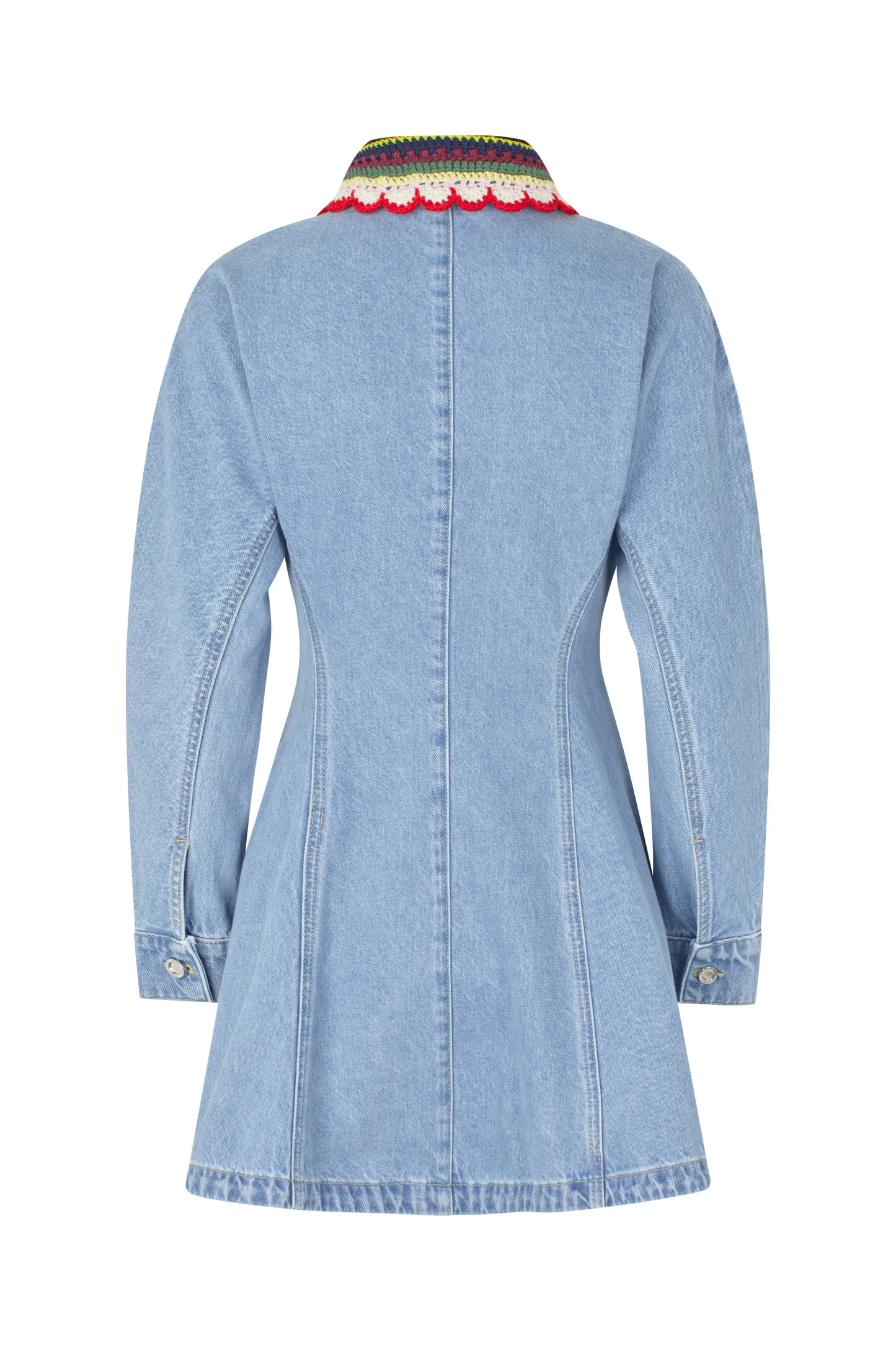 2453 Double Rinse Denim, Collared Coat Mini Dress